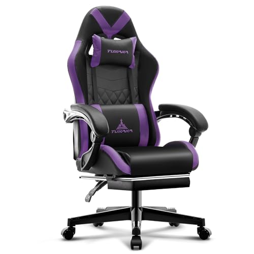 Gaming Chair,Ergonomic Massage Computer Office Desk Chair with Footrest,Pocket Spring Cushion
