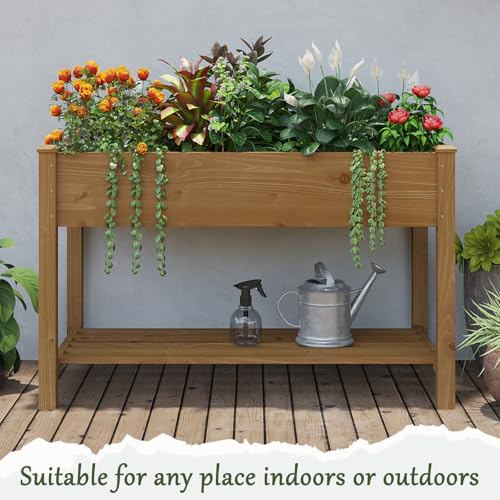 Wooden Raised Garden Bed ，Planter Box with Legs, Wooden Planter -Grow Herbs and Vegetables Outdoors &ndash; Naturally Rot-Resistant