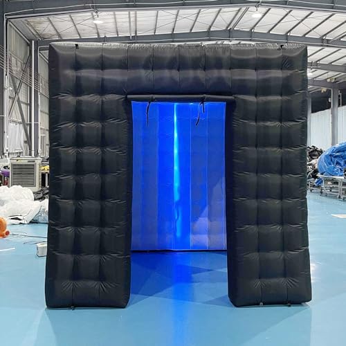 SAYOK Portable Inflatable Photo Booth Enclosure (White, Two Doors, 8.2x8.2x8.2ft), Photo Booth Tent with Air Blower and Remote Controller