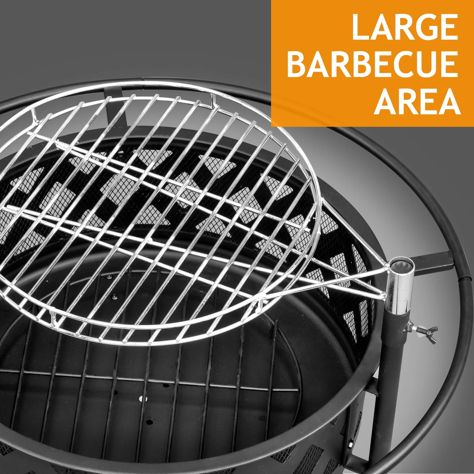 UBesGoo 32 Wood Burning Firepit Garden Square Fire Pit Stove Fire Bowl Patio Firepits Outdoor Black