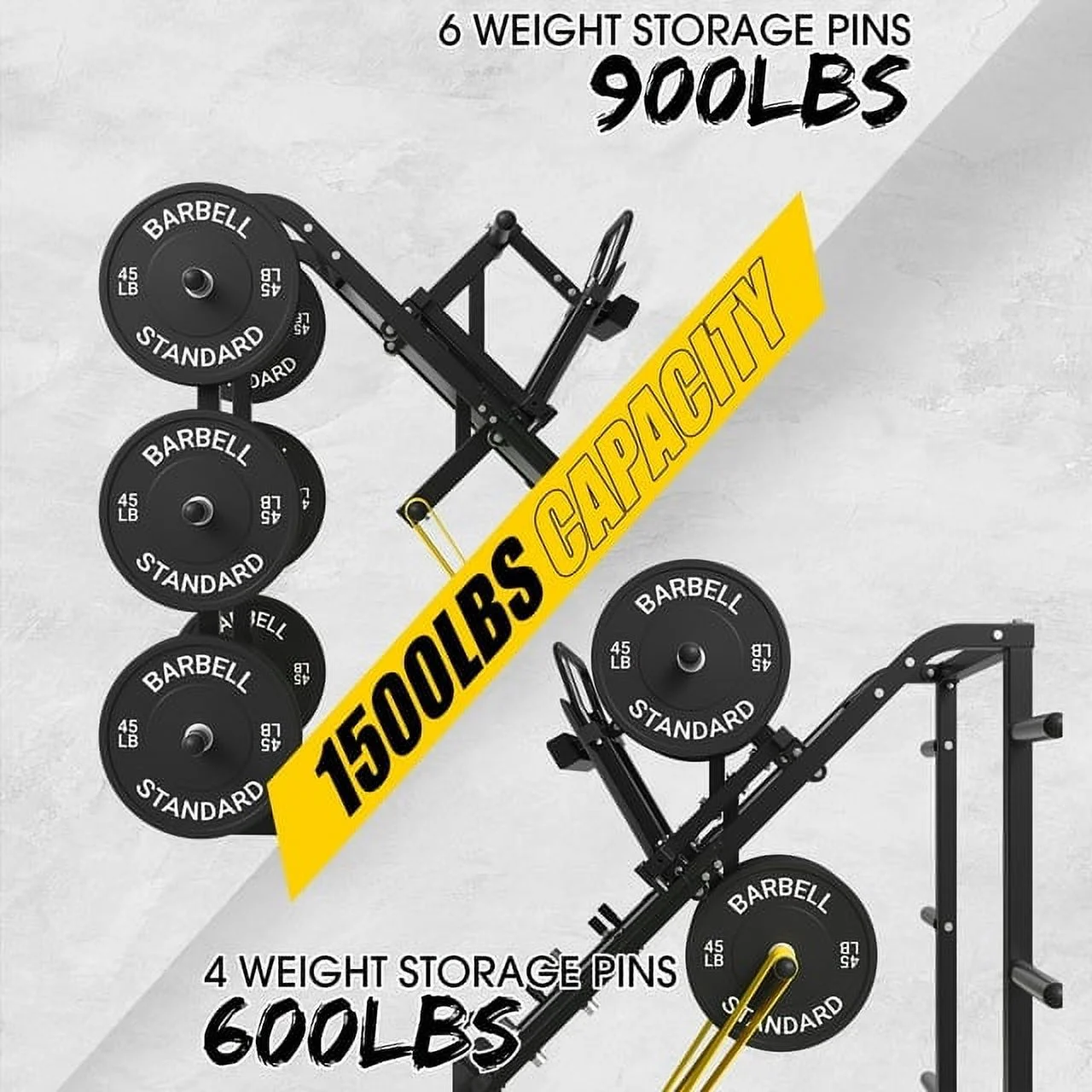 syedee Leg Press Machine with Calf Block, 1500LBS Weight Capacity Adjustable Leg Machine with Resistance Band Pegs and Plate Storages