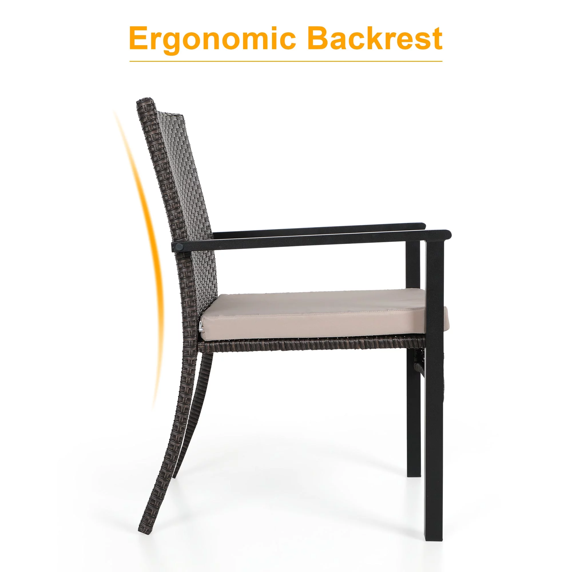 Sophia & William 7 Pieces Outdoor Patio Dining Set Dining Wicker Chairs Wood Table Set