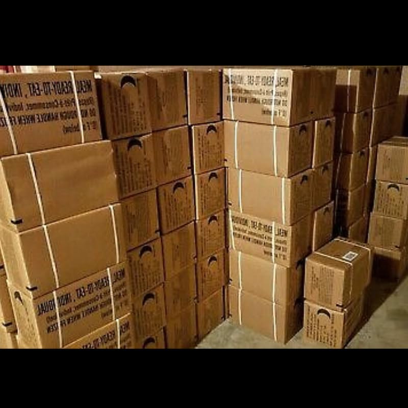 MRE A and B bundle cases 2024 or newer inspection - Military meals ready to eat - 24 full food packs rations with 1