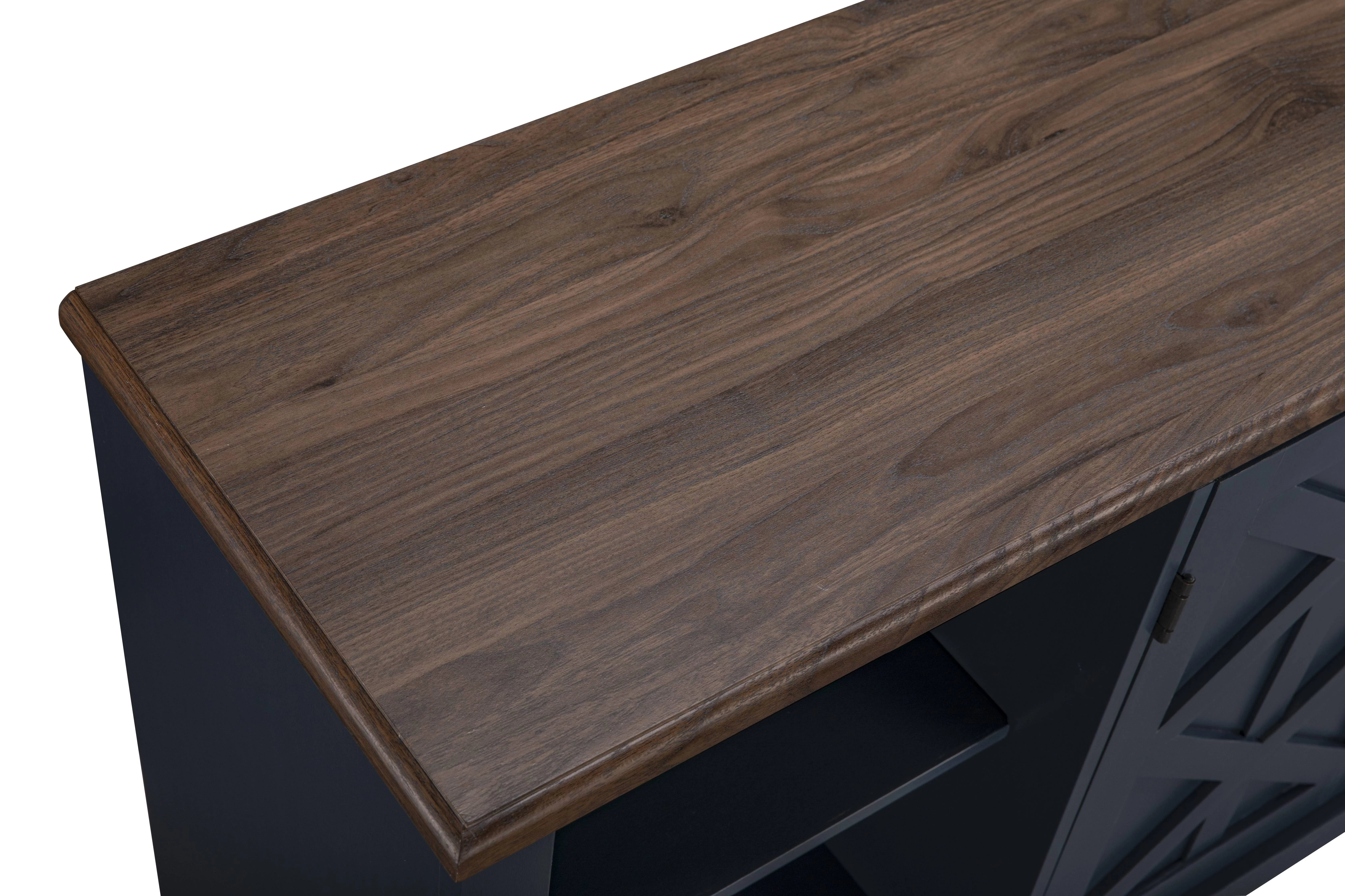 FESTIVO Farmhouse TV Stand Console Entertainment Center w/ adjustable shelves for TVs up to 75" - Navy Bule