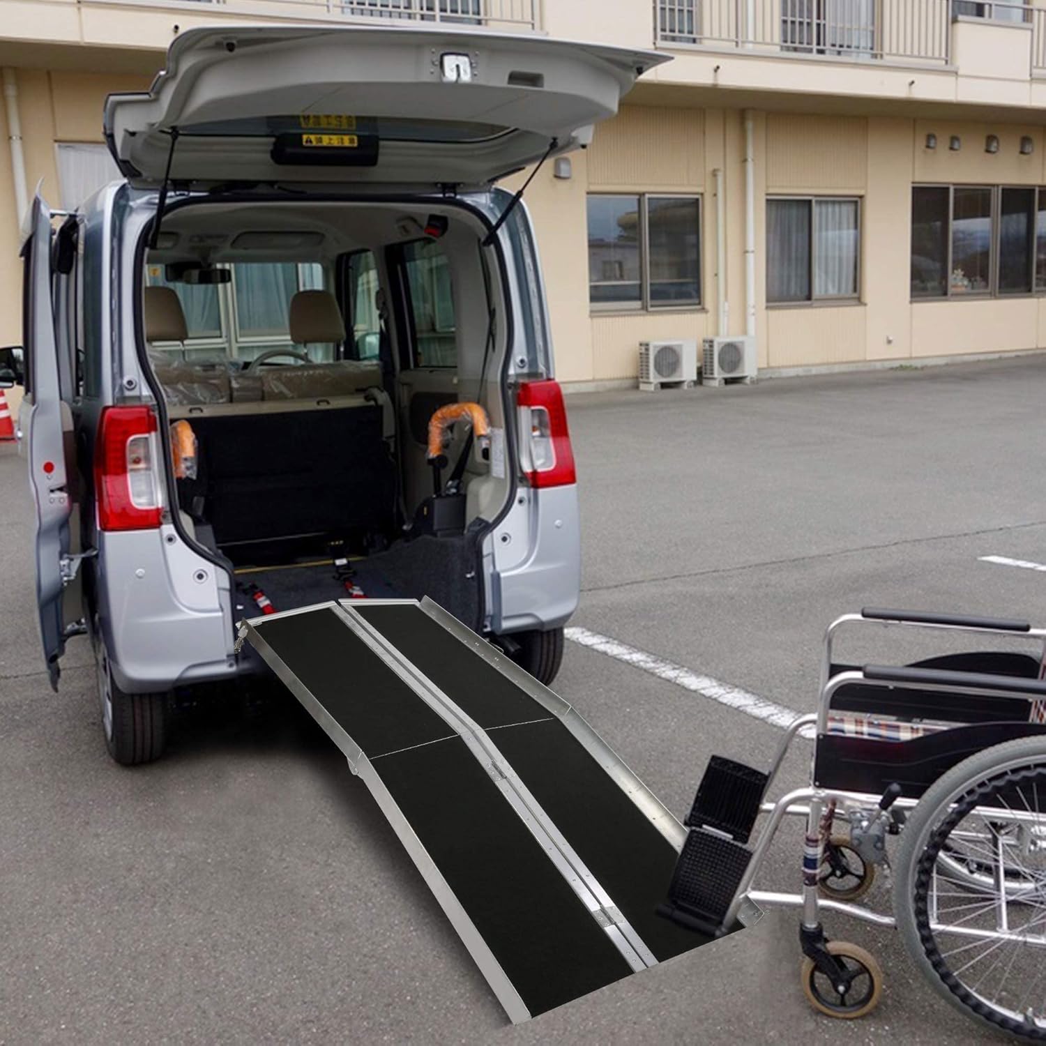 Wheelchair Ramp 7FT Portable Threashold Ramp Adjustable Telescoping Retractable Lightweight Loading Ramp for Home Stairs Steps Scooters Car Doorways
