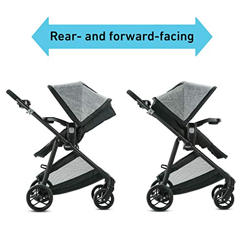 Graco, Modes Element Travel System Includes Baby Stroller with Reversible Seat Extra Storage Child Tray and SnugRide 35 Lite LX Infant Car Seat