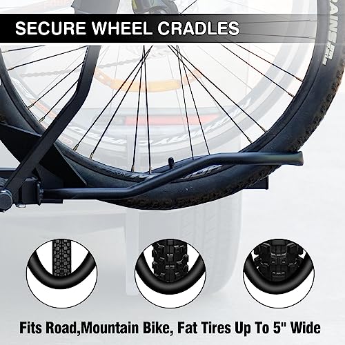 Leader Accessories 2-Bike Platform Style Hitch Mount Bike Rack, Tray Style Bicycle Carrier Racks Foldable Rack for Cars, Trucks