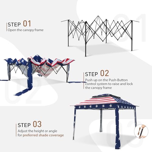 COOS BAY 11x11 Pop Up Instant Gazebo Tent with Mosquito Netting Outdoor Canopy Shelter with 121 Square Feet of Shade (Beige)