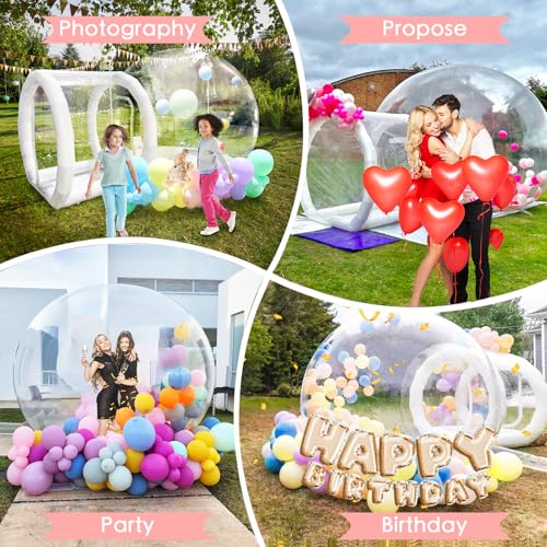 10FT Bubble House, Clear Balloon House, PVC Bubble House Dome Inflatable for Kids
