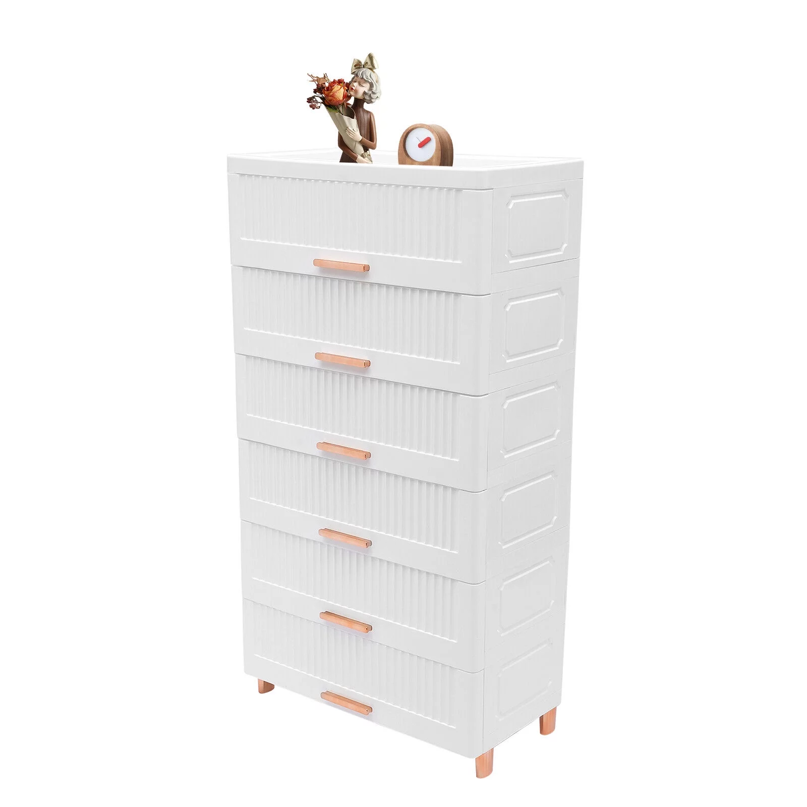 6-Drawer Chest Dresser Storage Tower Closet Organizer Bedroom Plastic White