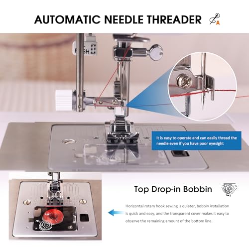 FEIYUE FYe320 Full Size Sewing Machine with Foot Pedal, Speed Control, Heavy Duty & Portable, LCD Display, 25 Built-in Stitches