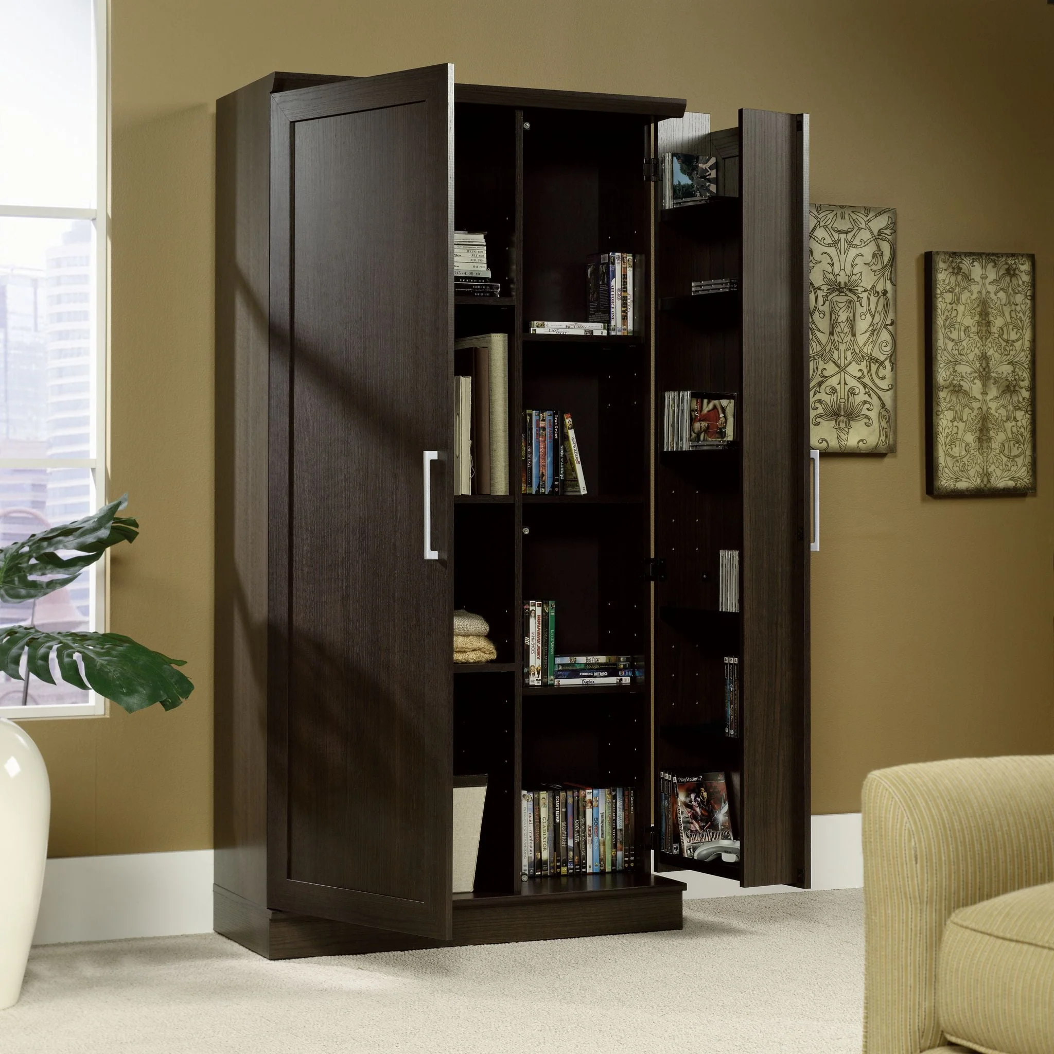 Sauder HomePlus Storage Cabinet, Soft White Finish