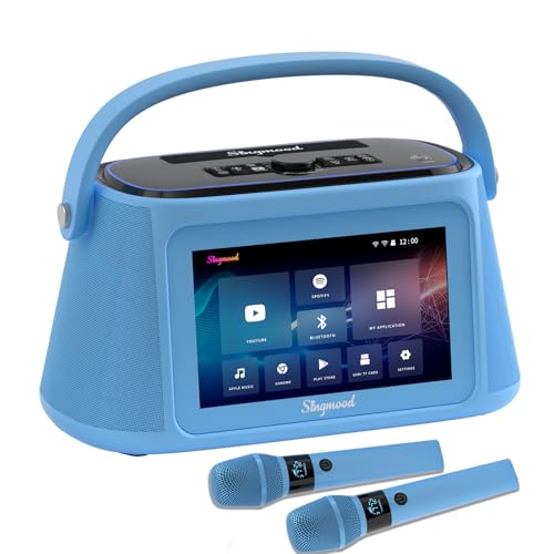 Karaoke Machine for Adults, with Lyrics Display, Smart Portable Big Bluetooth Speaker 2 Wireless Microphones