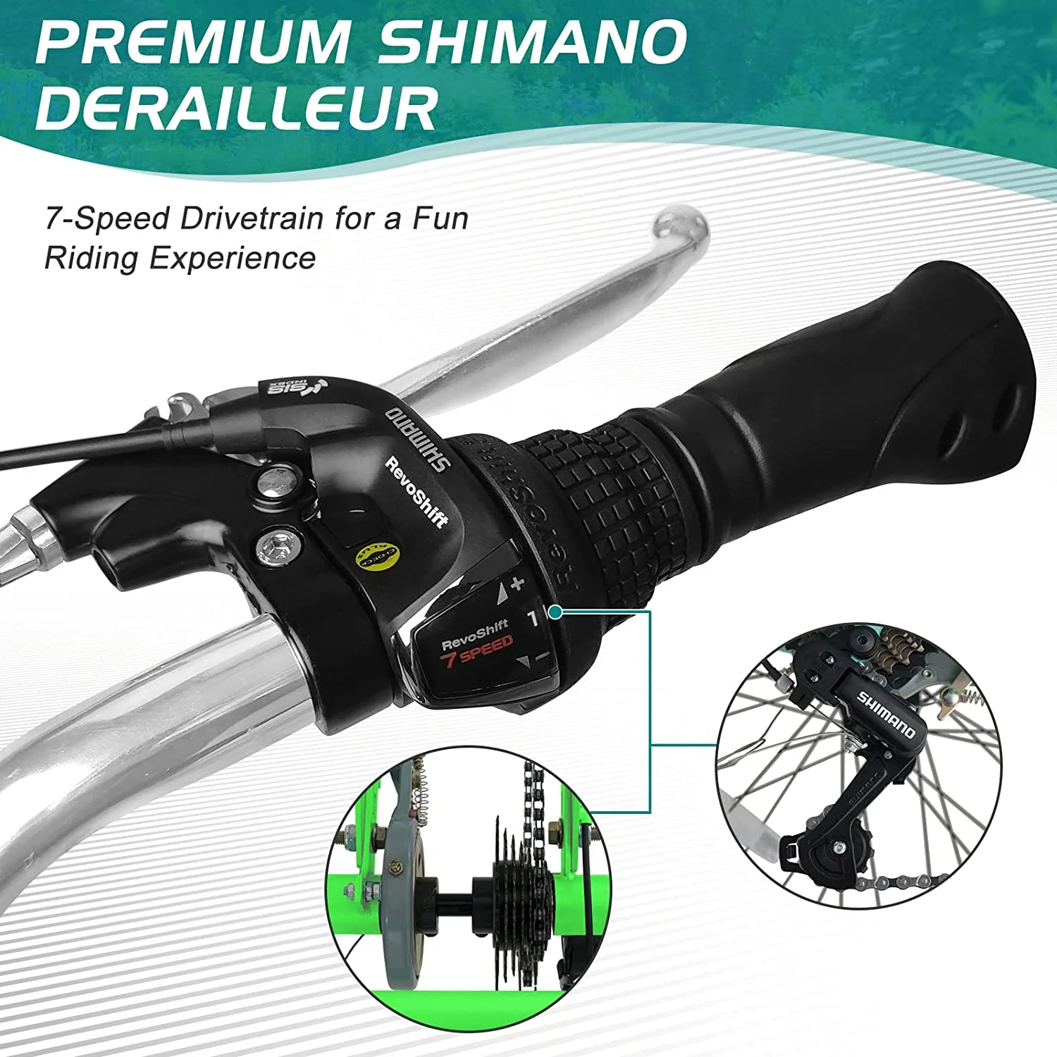 Docred Adult Tricycle 7 Speed 24 Inch Three Wheel Bike Cruiser Trike for Men/Women/Seniors
