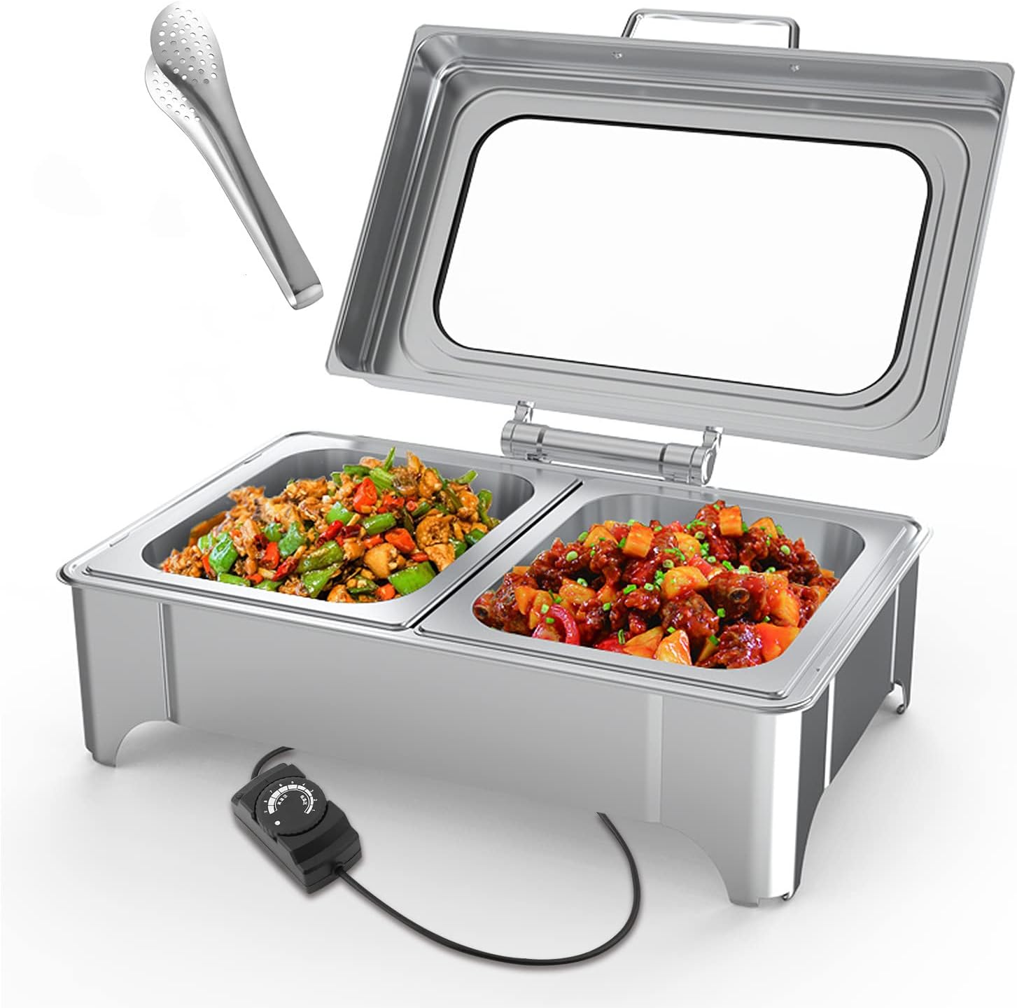 PYY Chafing Dish Buffet Set, Buffet Servers and Warmers Professional Chaffing Server Set Commercial Chafer for Catering (Electric Plate Heating)