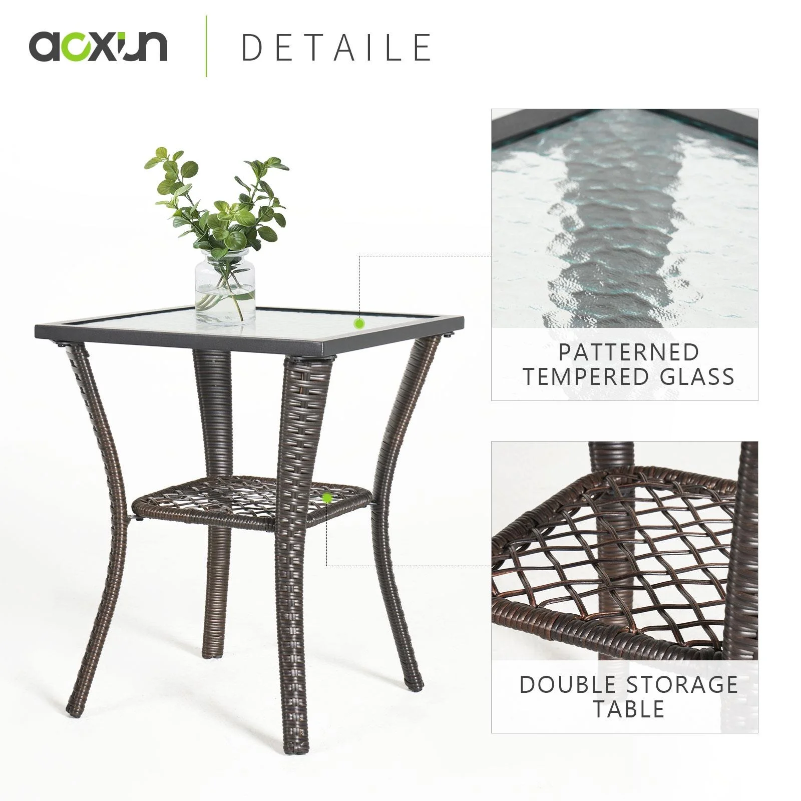 Aoxun 3 Piece Patio Chairs Set, Swivel Rocking Chairs for Patio, Wicker Bistro Set with Beige Cushions, Outdoor Swivel Rocker - Radiant Selections