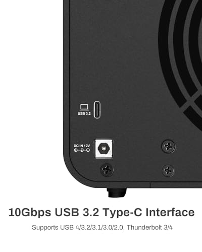 TERRAMASTER D4-320 External Hard Drive Enclosure - 4bay USB 3.2 Gen2 10Gbps Type-C USB Storage Hot Swappable Plug and Play (Diskless)