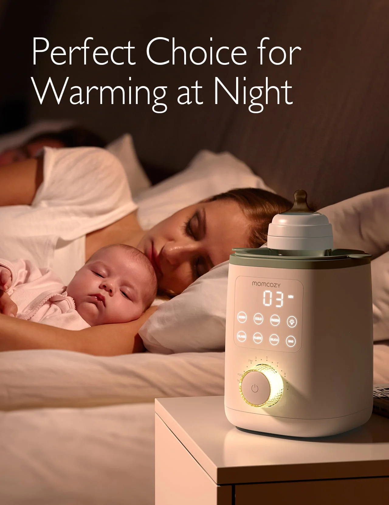 Momcozy Baby Bottle Warmer, 6-in-1 Baby Milk Warmer with Smart Temperature Control, Breastmilk Warmer, Fast Baby Food Heater, Steam Sterilizer