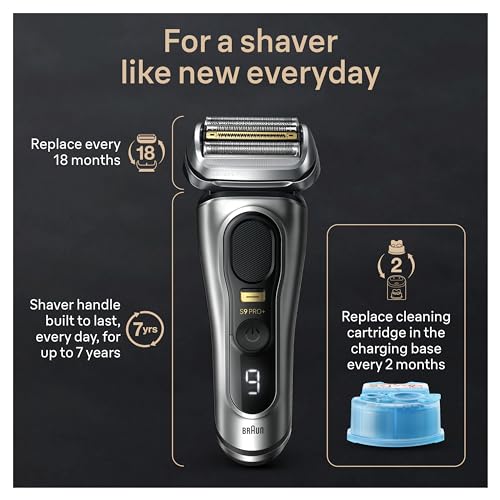 Braun Series 9 PRO+ Electric Razor for Men, 5 Pro Shaving Elements and Shave-Preparing ProComfort Head for Closeness & Skin Comfort