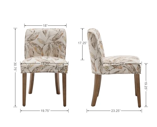 Upholstered Dining Chairs Set of 2, Farmhouse Kitchen Chairs with High Cane Backs