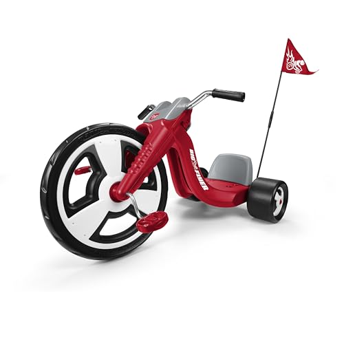Radio Flyer Deluxe Big Flyer 16 Inch Big Front Wheel Chopper Style Tricycle with Adjustable Seat Recommended for Ages 3 to 7, Red