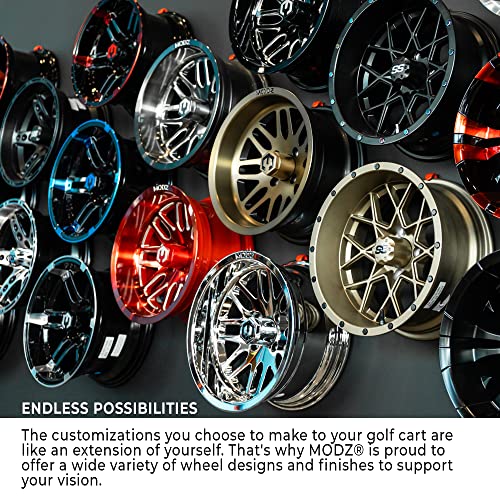 8" Steel Golf Cart Wheels Glossy White and Odyssey Perduro (18/8.5-8) Golf Cart Tires - Set of Two