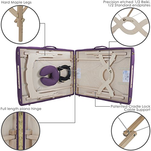 EARTHLITE Portable Massage Table Package AVALON – Reiki Endplate, Premium Flex-Rest Face Cradle & Strata Cushion, Carry Case (30”x73”)