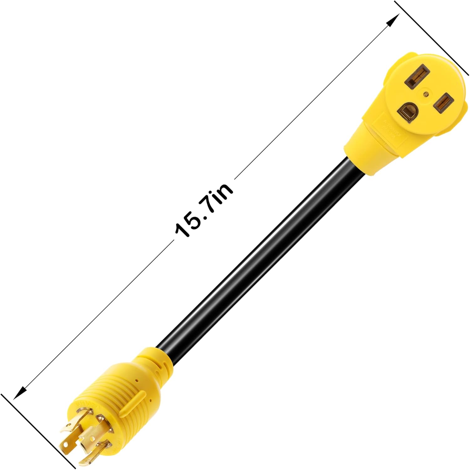 Flameweld RV Generator Adapter Cord - L14-30P Locking Male Plug to 14-50R Female with Handle