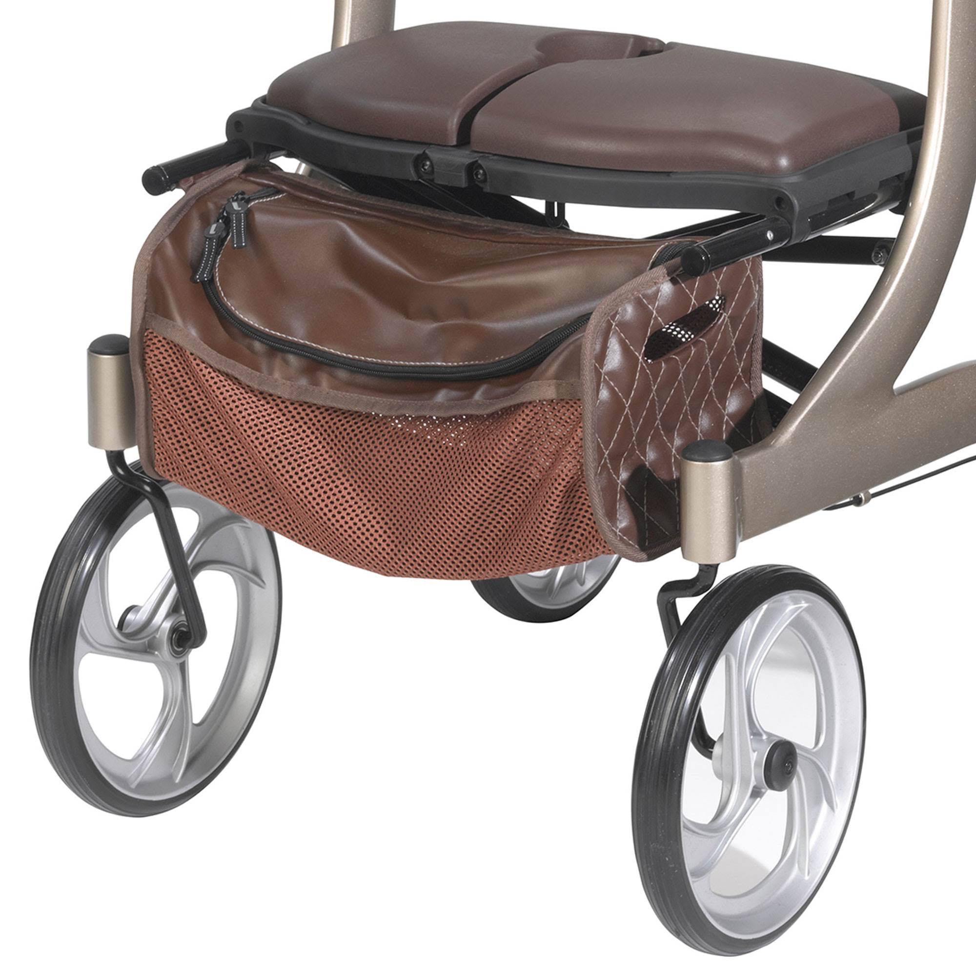 Drive Medical Nitro DLX Euro Style Rollator Rolling Walker, Brown