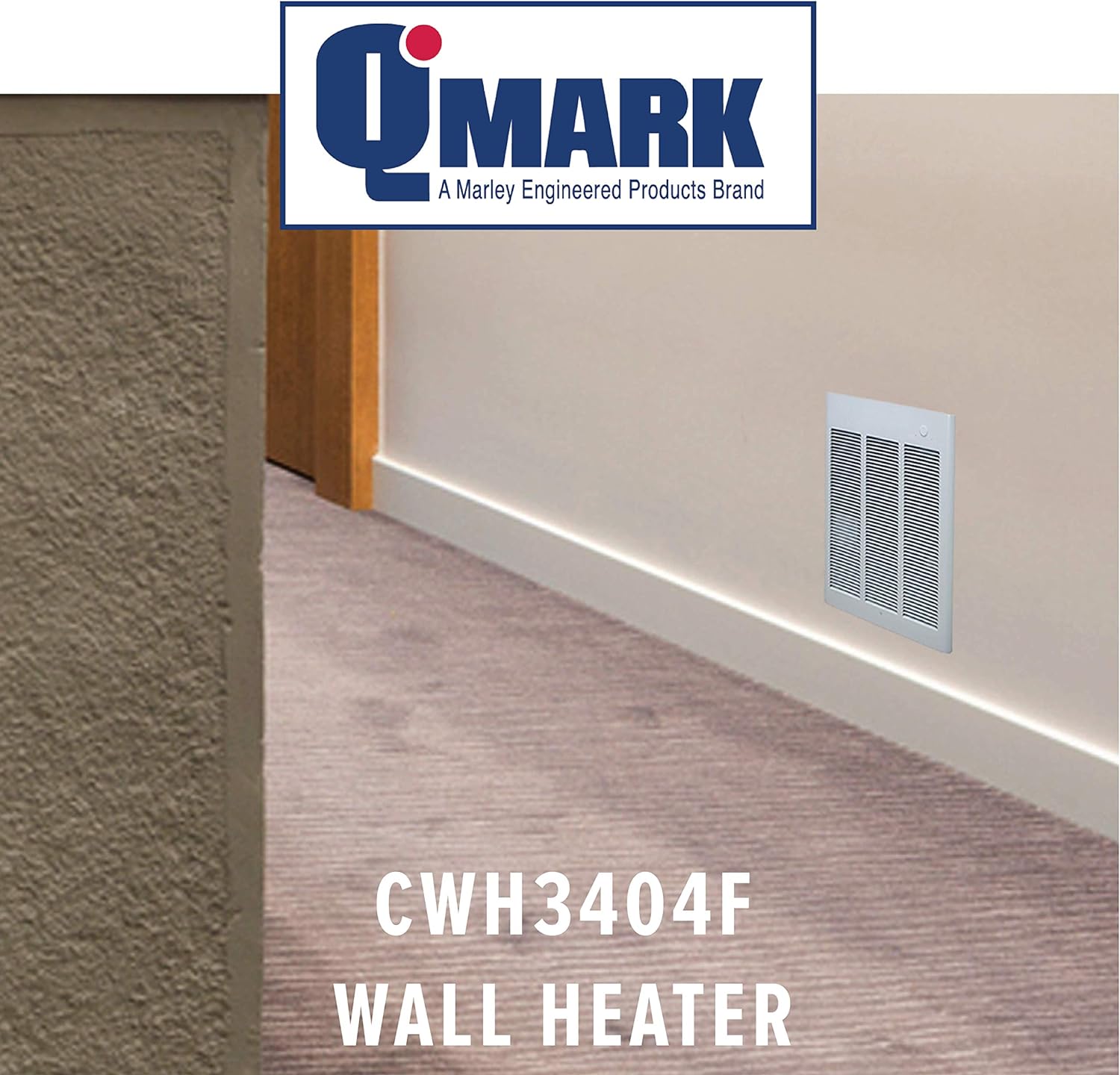 QMark CWH3404F Electric Wall Heater for Home and Commercial Use, 4000 Watt, 240 Volt, White - Smart Home Appliances