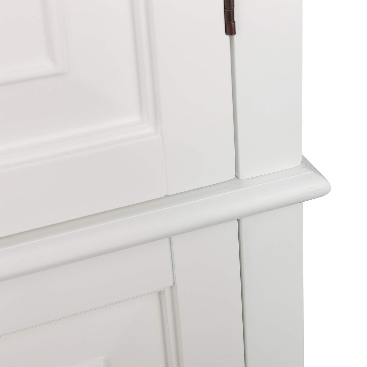 Elegant Home Fashions St. James Bathroom Storage Linen Cabinet, White