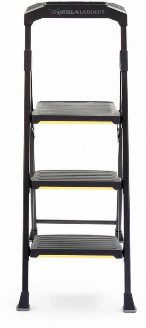 Gorilla Ladders 3-Step Pro-Grade Steel Step Stool with 300 lbs. Load Capacity Type iA Duty