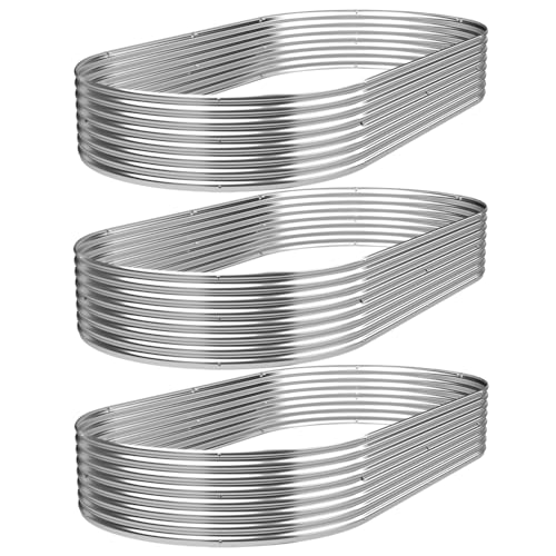 4 Pack 6x2FT Galvanized Raised Garden Bed Outdoor,Metal Garden Bed for Vegetables,Steel Raised Beds for Gardening,Above Ground Garden Box for Flower