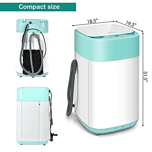 COSTWAY Portable Washing Machine, Built-in Drain Pump, 8Lbs Capacity, Full-Automatic washer with 6 Programs, 6 Water Levels, Child Lock