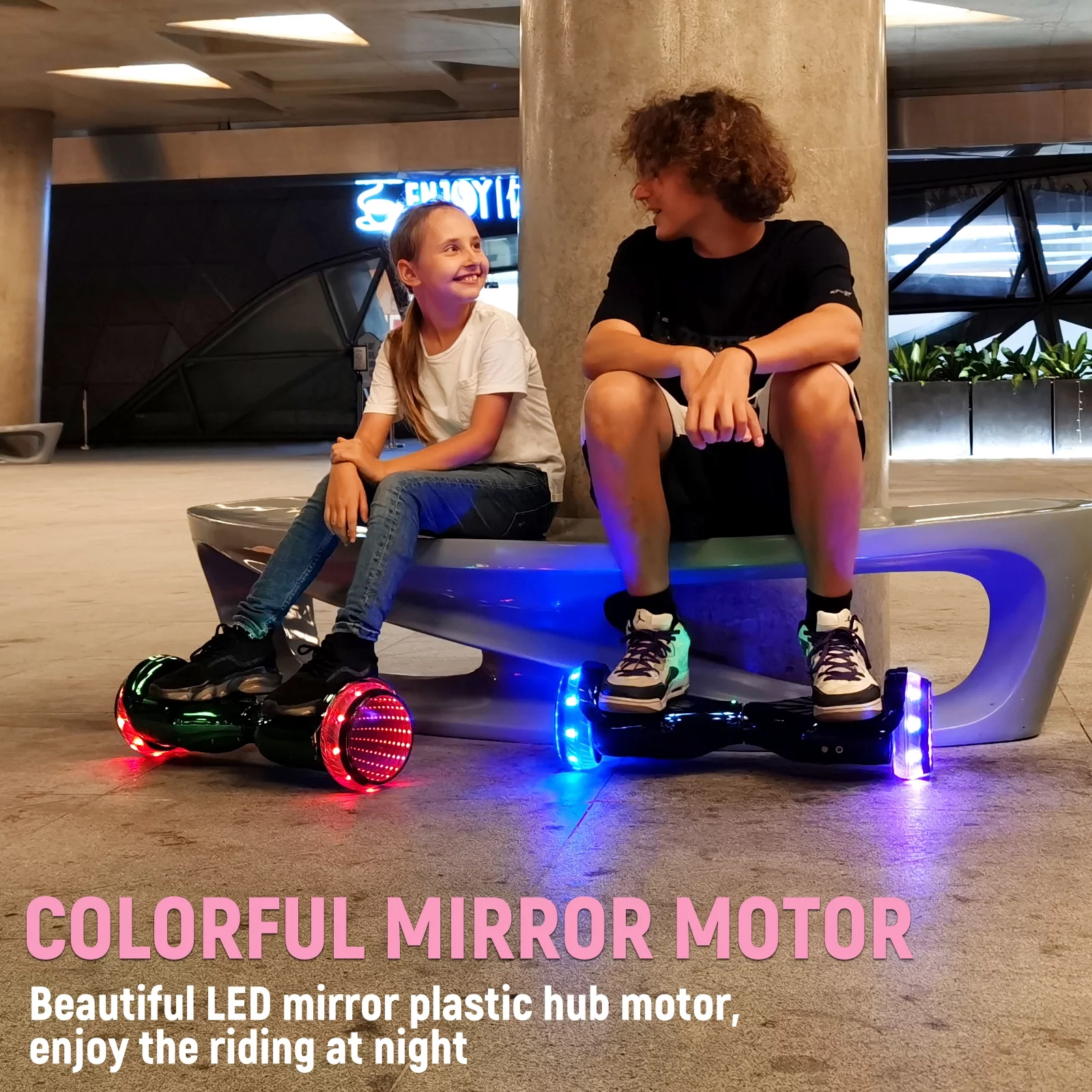 EPCTEK Hoverboard Off Road All Terrian 6.5" Two-Wheel Flash LED Light Self Balancing Hoverboards with Bluetooth Music Speaker and Certified for Kids