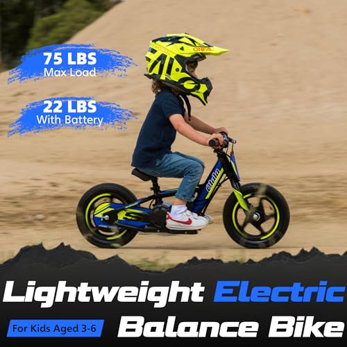OLALA Electric Dirt Bike for Kids Aged 3-6, 170W Racing Grade Electric Motorcycle, New Aluminum Frame with 2 Power Modes, 24V Detachable Battery