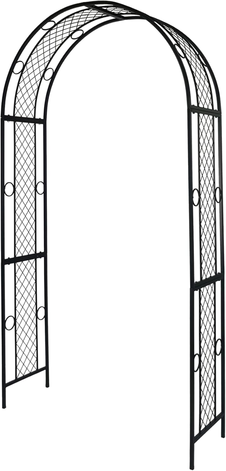 Metal Iron Garden Arch Arbour Trellis Geometric Beauty Minimalist for Climbing Plants Outdoor Garden Backyard Patio Wedding Birthday Party Decoration