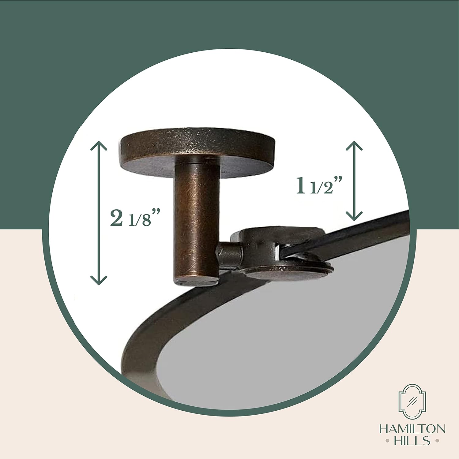 Hamilton Hills 24x36 inch Frameless Oval Pivot Wall Mirror with Oil Rubbed Bronze Rounded Wall Brackets | Large Circular Tilt & Pivoting Bathroom