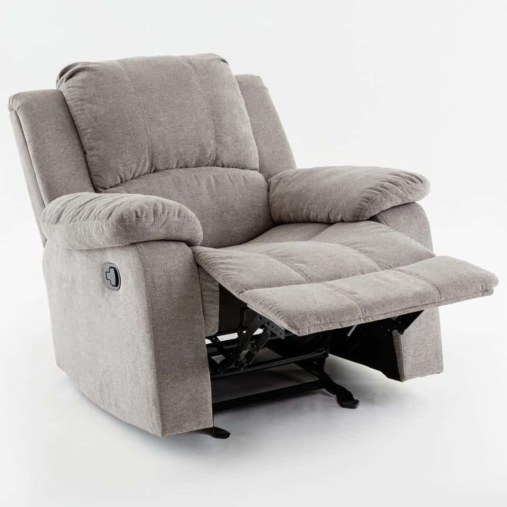 Comfort Pointe Troy Ash Grey Microfiber Glider Rocker Recliner