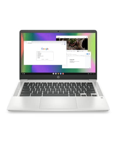 HP Chromebook 14 Laptop, Intel Celeron N4120, 4 GB RAM, 64 GB eMMC, 14" HD Display, Chrome OS, Thin Design, 4K Graphics, Long Battery Life
