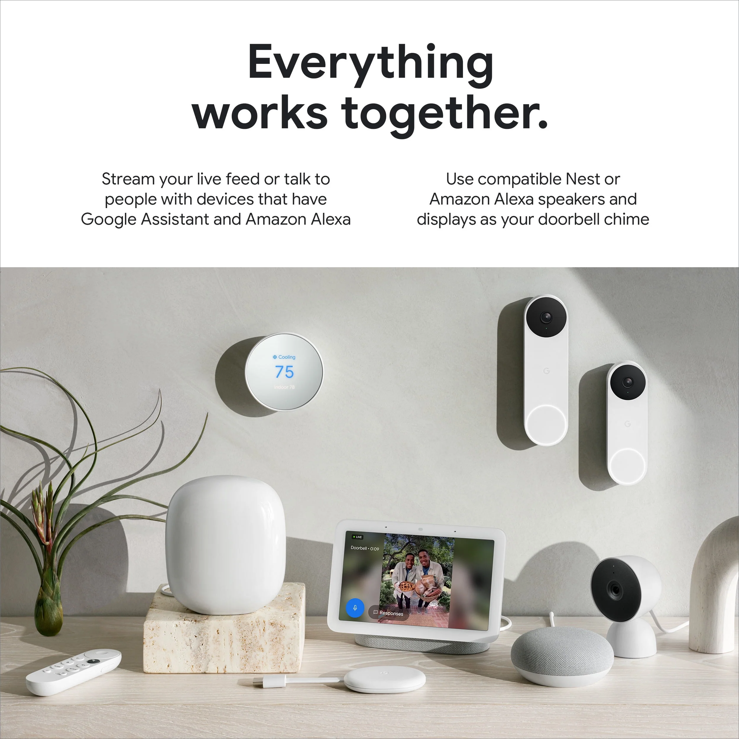 Google Nest Doorbell (Wired, 2nd gen) - Video Doorbell Camera - Doorbell Security Camera - Snow