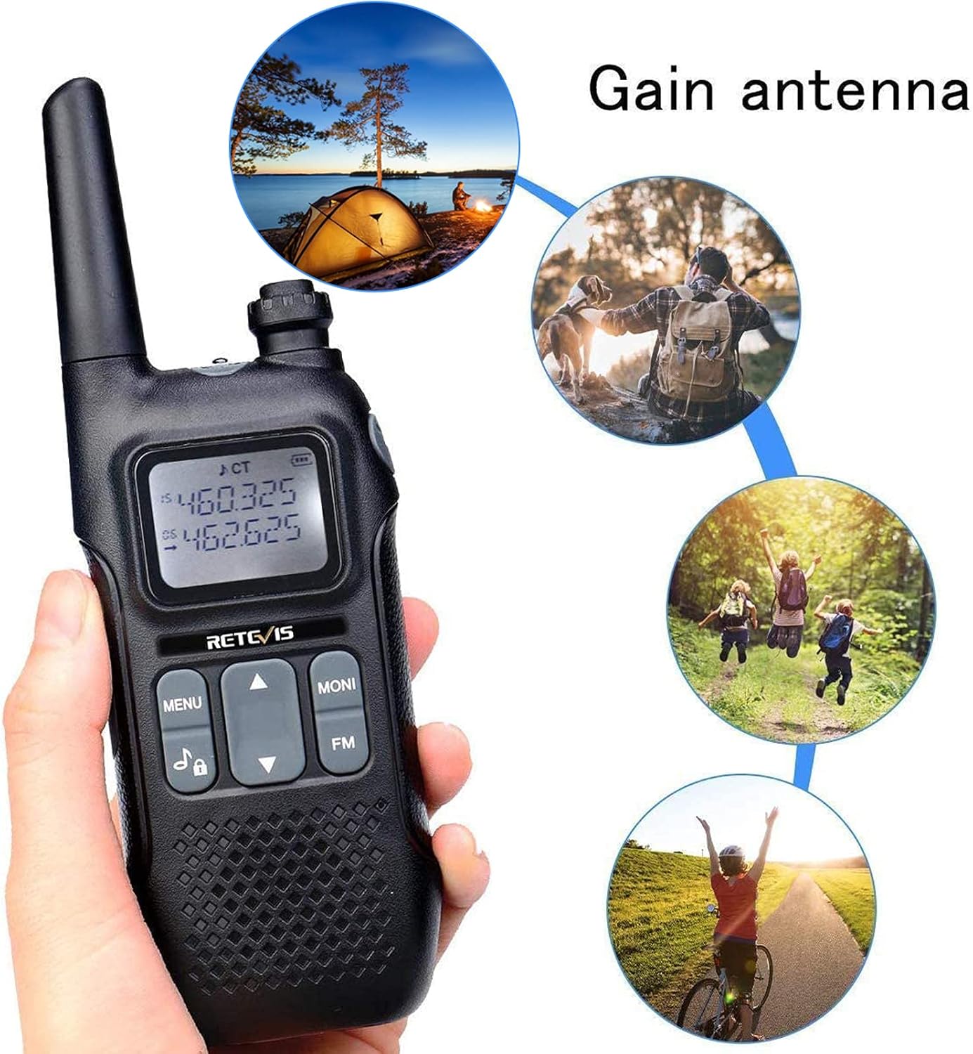 Retevis RT16 Walkie Talkies for Adults,Long Range Rechargeable Two Way Radio,NOAA Weather Alert VOX,with 1000mAh Li-ion Battery and Lanyard