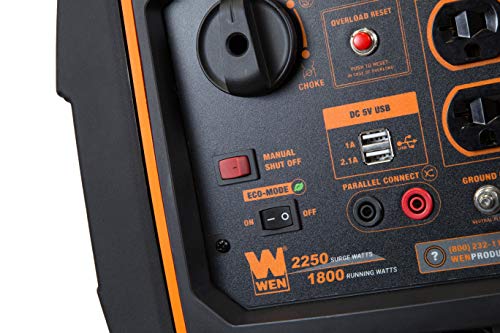 WEN 2800-Watt Dual Fuel Inverter Generator, Quiet, Portable, and Lightweight with Fuel Shut Off and CO Watchdog (DF280iX)