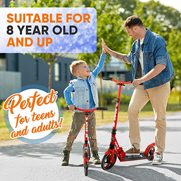 Hurtle Scooter &ndash; Scooter for Teenager &ndash; Kick Scooter &ndash; 2 Wheel Scooter with Adjustable T-Bar Handlebar &ndash