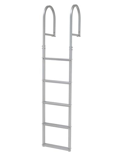 CO-Z 3 Step Removable Dock Ladder, Pontoon Boat Ladder with 350lb Load, Aluminum Swim Ladder with Wide Step & Nonslip Tread