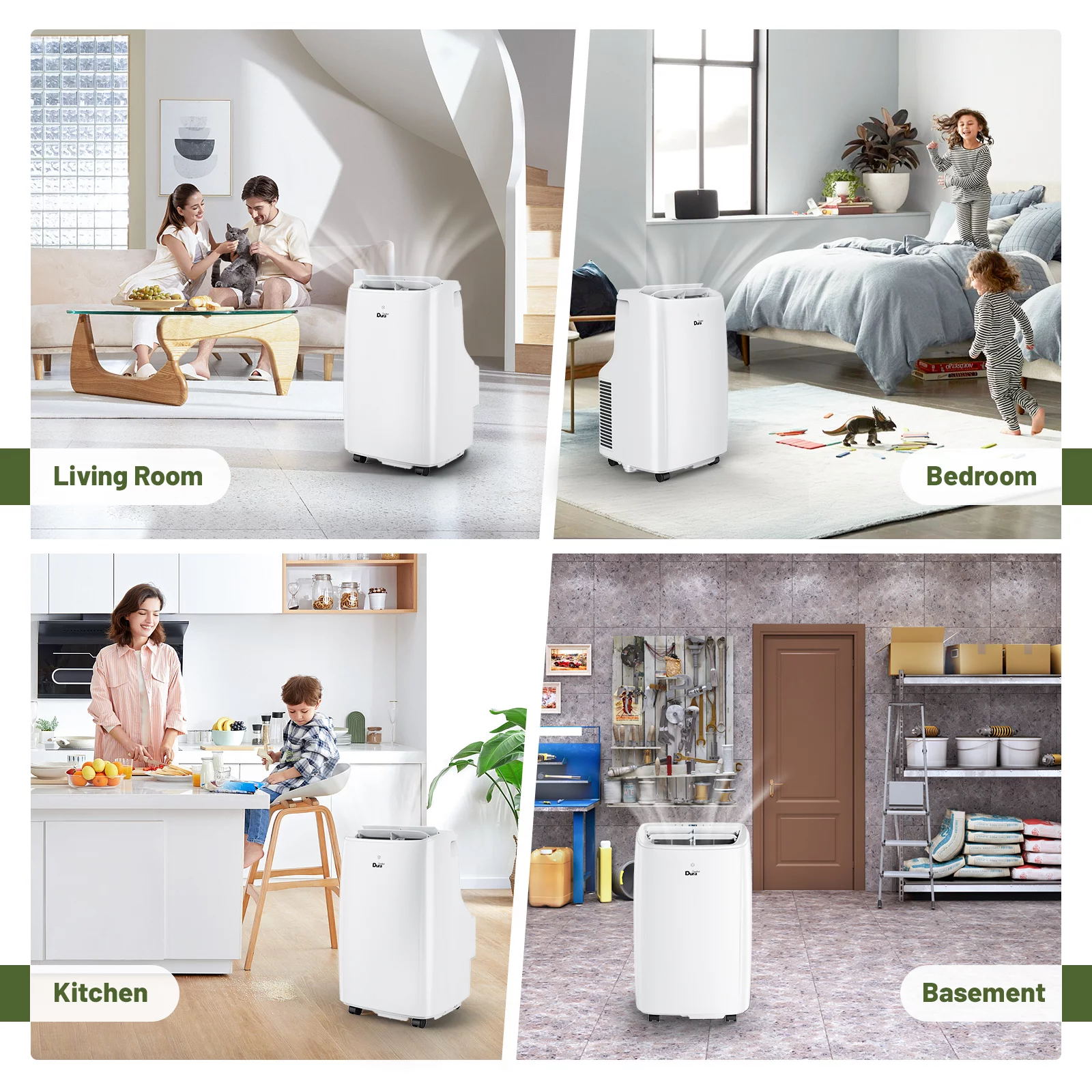DuraComfort Room Portable Air Conditioner 7250 BTU (11000 BTU ASHRAE), Ups to 300 sq. ft., Remote Control