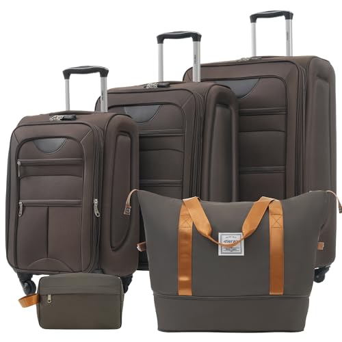 Merax Suitcase Set Softside 3-Piece Expandable Luggage with TSA Lock Spinner Wheels Lightweight Upright Luggage with Travel Bag(22/26/30 IN