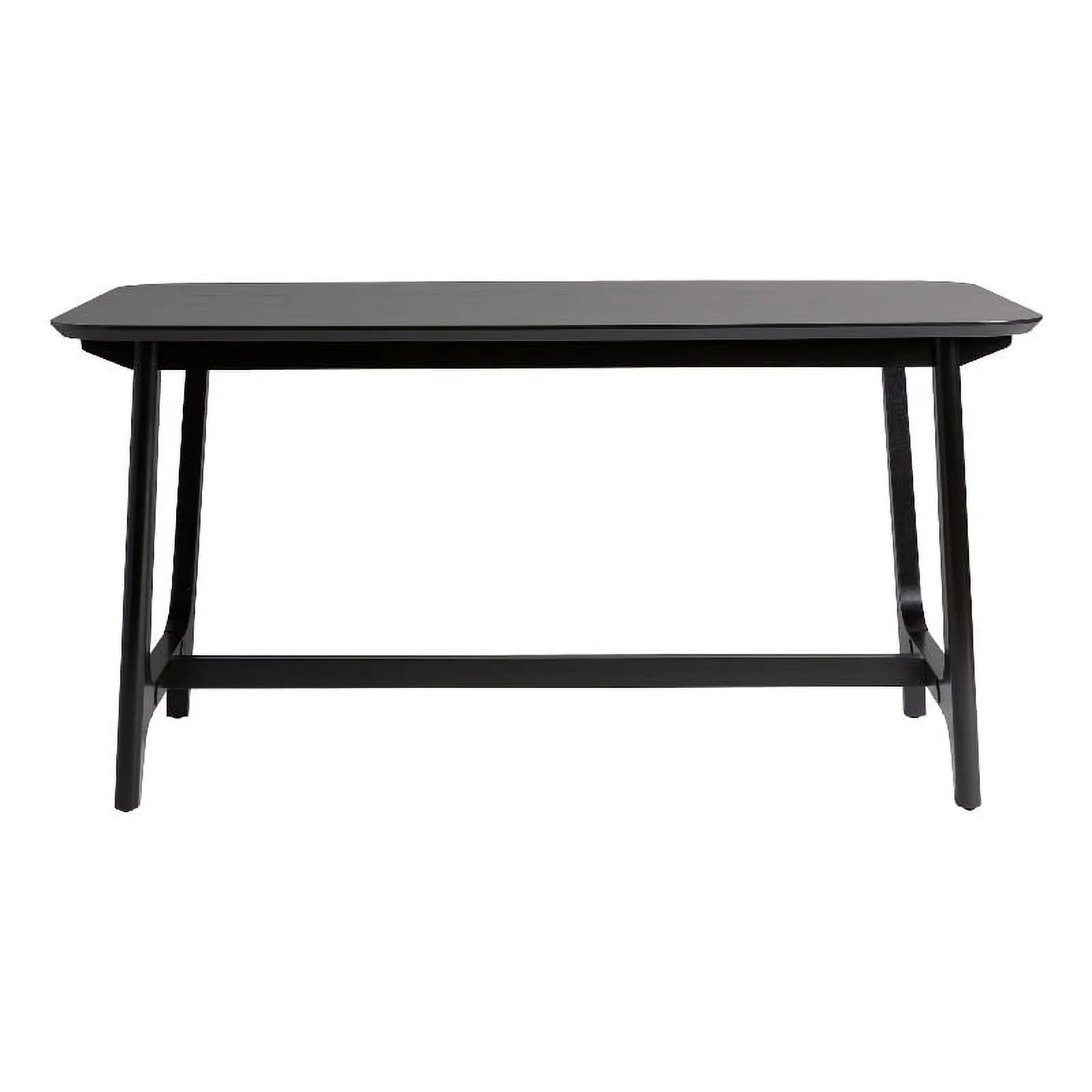Pemberly Row Modern Solid Wood Trestle Base Dining Table - Black Ash