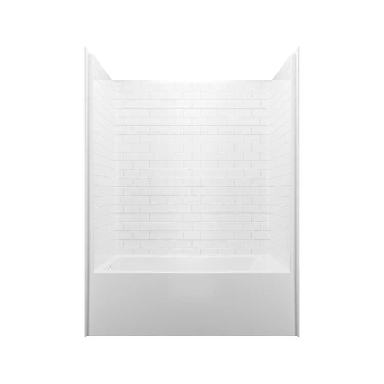 Tub and Shower Module Left Drain Almond 52 Gallons 60 x 32 x 80 Inch