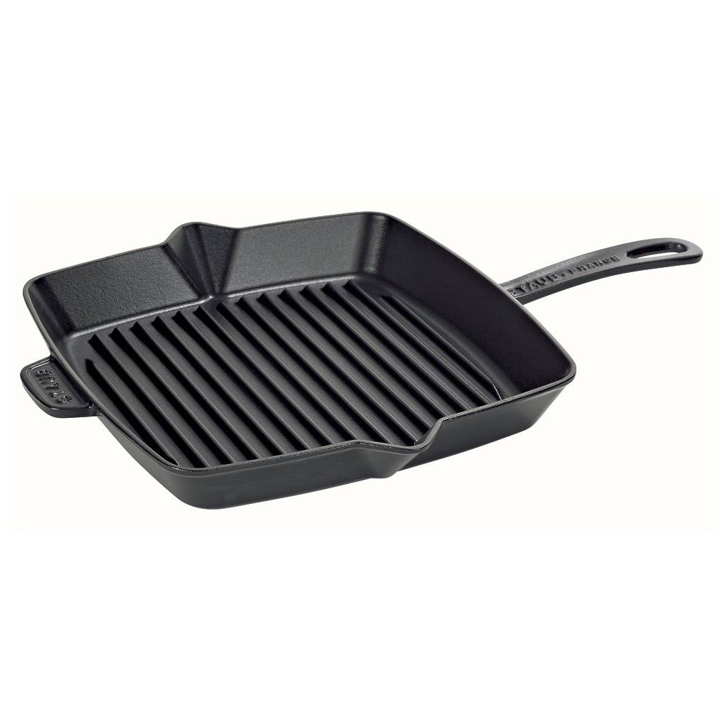 Staub Cast Iron Square Grill Pan, 10-in, Grenadine